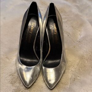 Luxury Rebel Metallic Silver Heels